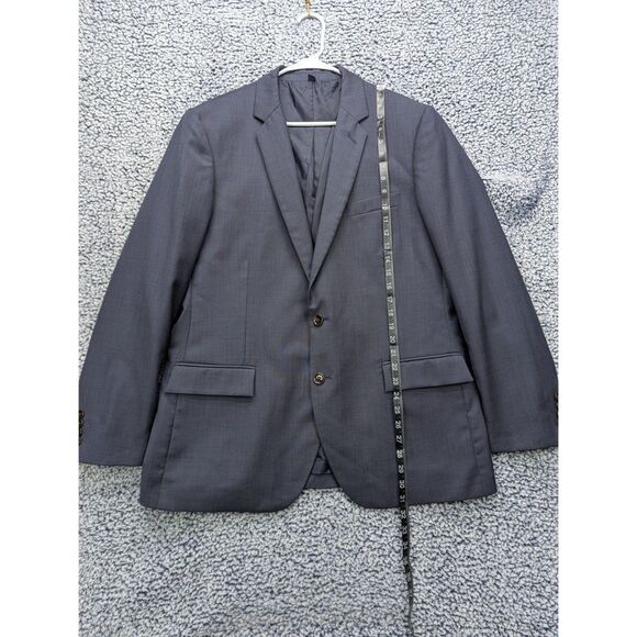 J. Crew 100% Wool Thompson Blazer Mens 44R 2-Button Office Career Formal Blue - Picture 8 of 10